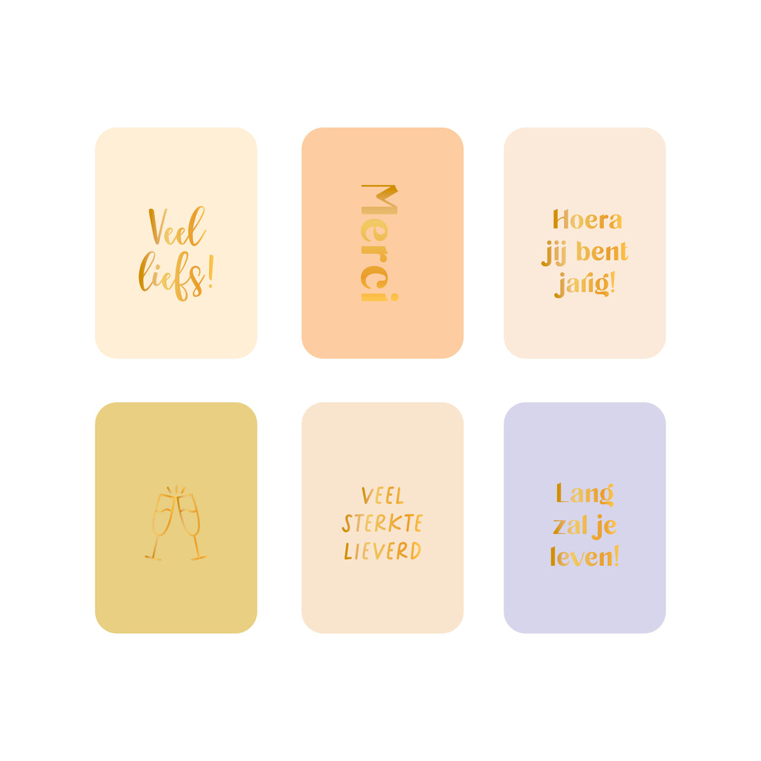 Set minikaarten Veel liefs (6 verschillende minikaarten)