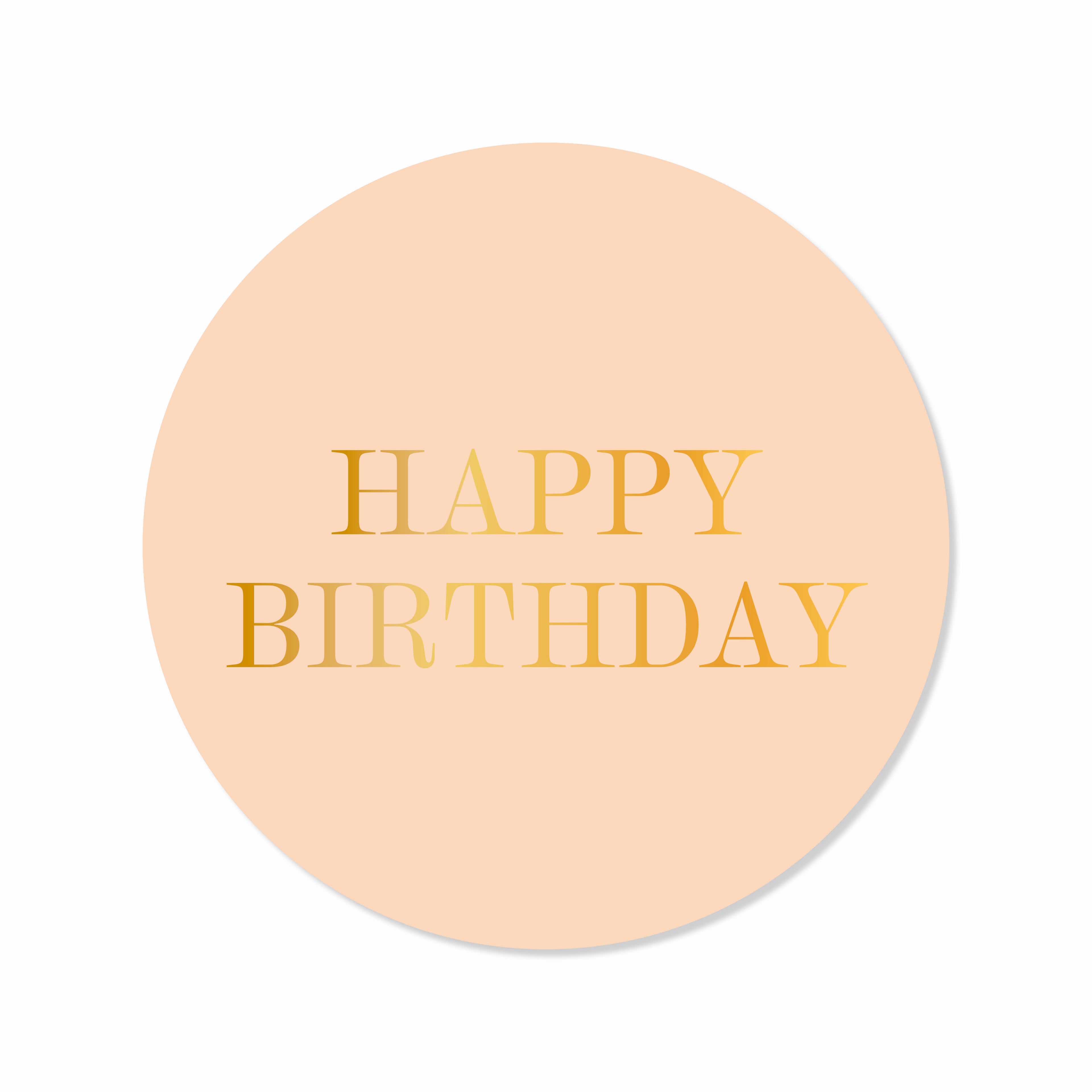 Sticker Happy Birthday - 10 stuks (met goudfolie)