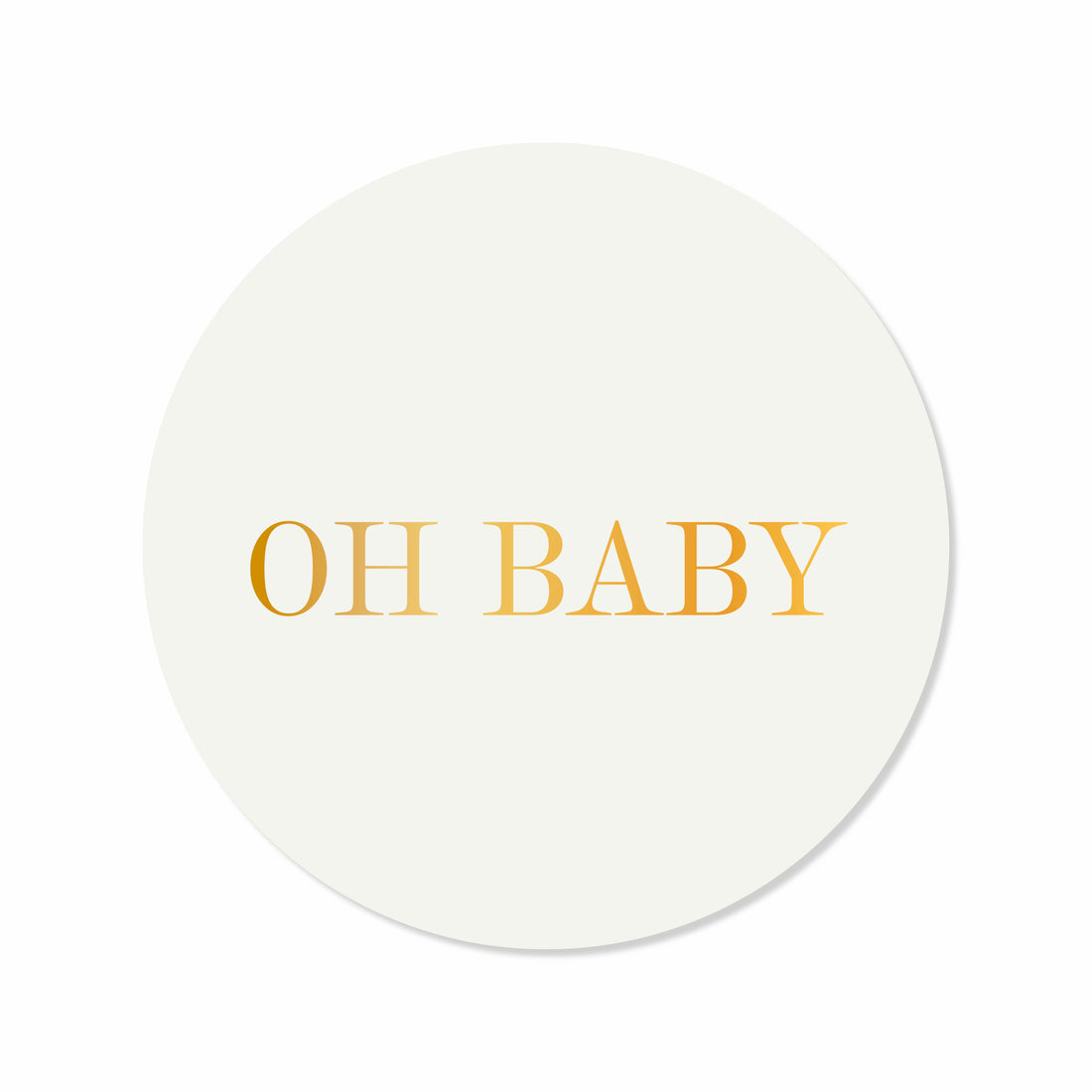 Sticker Oh baby - 10 stuks (met goudfolie)