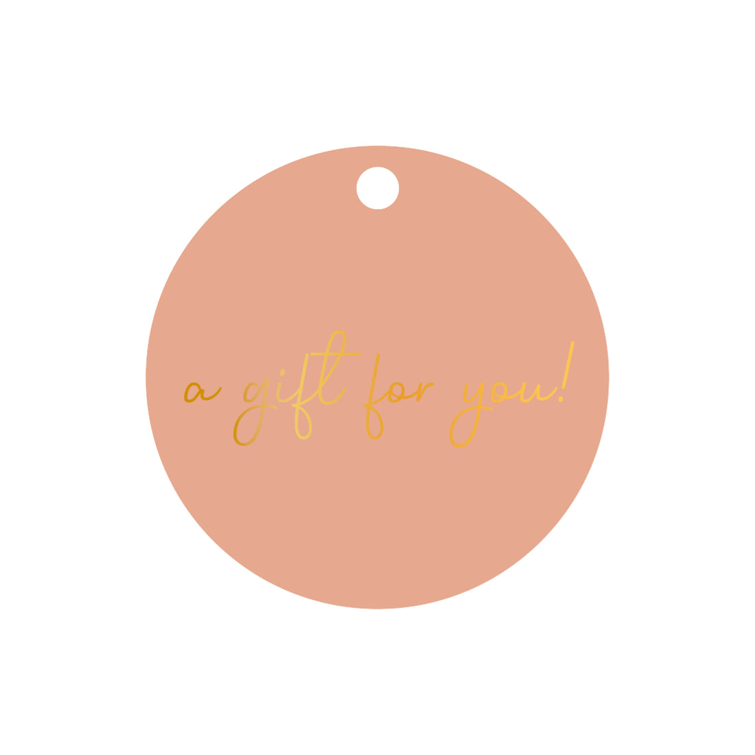 Ronde cadeaulabel in de kleur roze met de tekst &