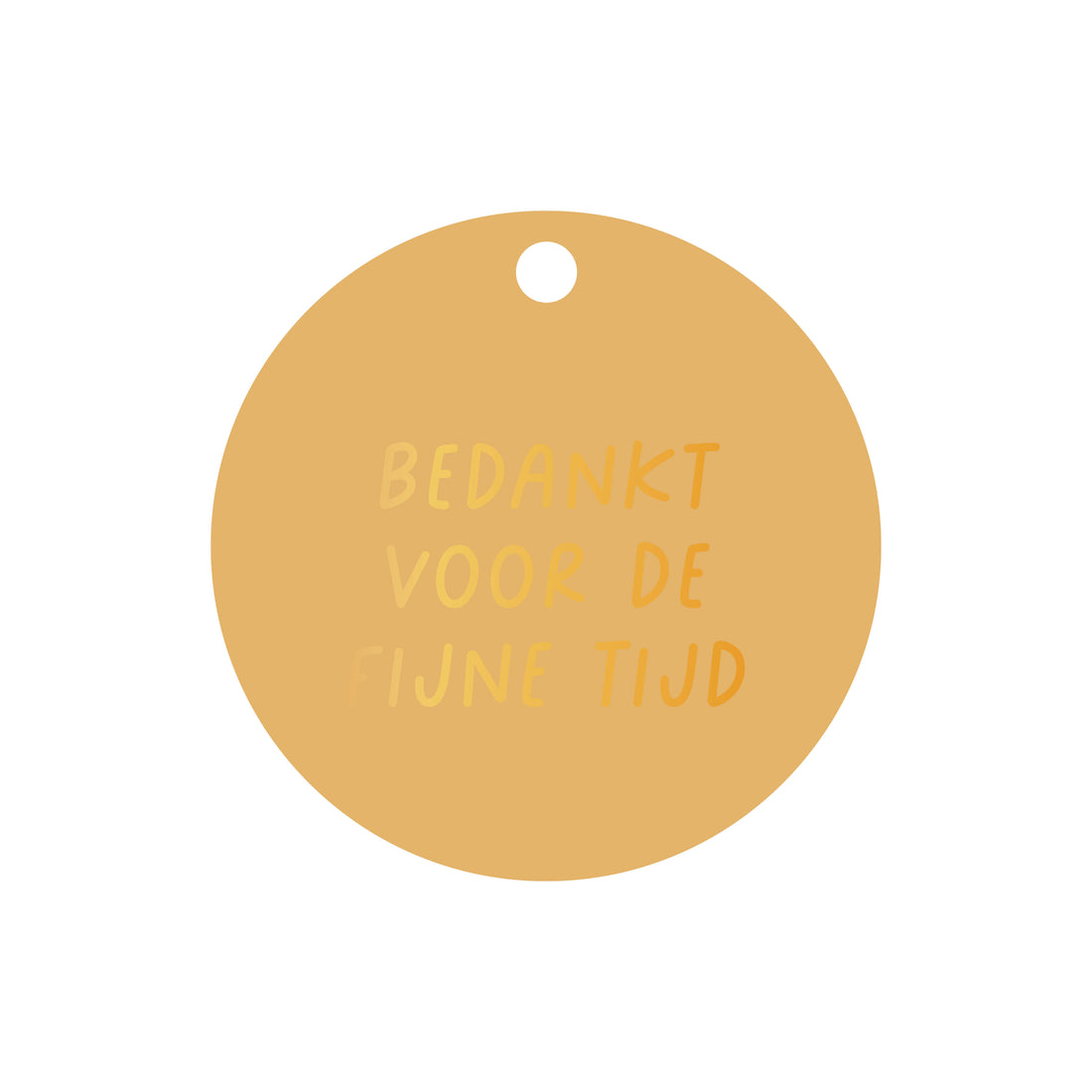 Ronde cadeaulabel in de kleur geel met de tekst &