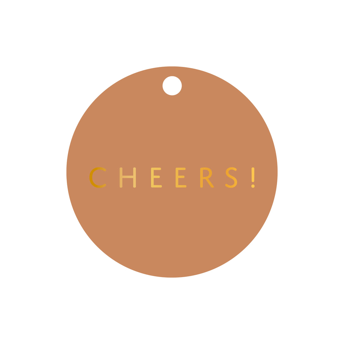 Ronde cadeaulabel in de kleur bruin met de tekst &