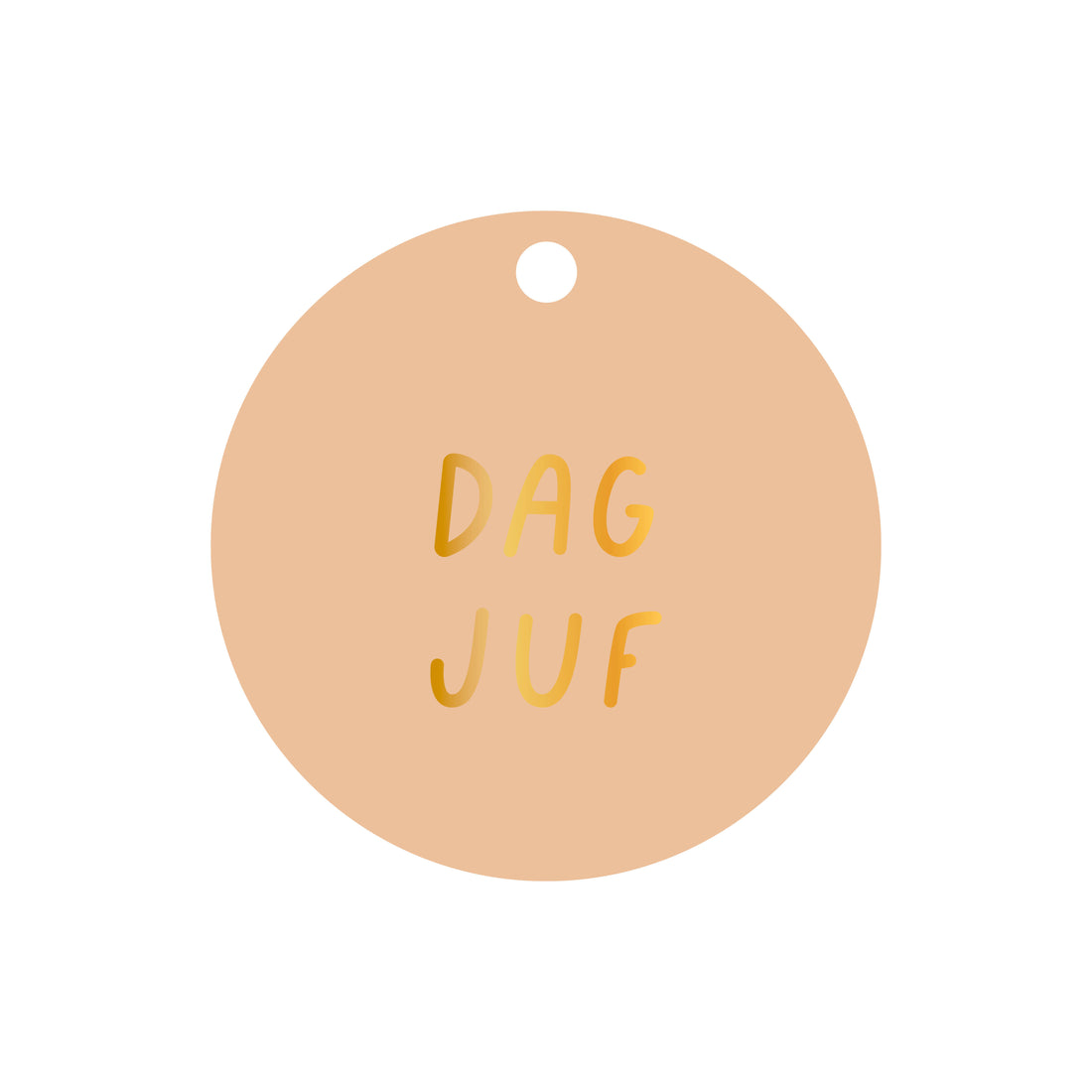 Ronde cadeaulabel in de kleur roze met de tekst &