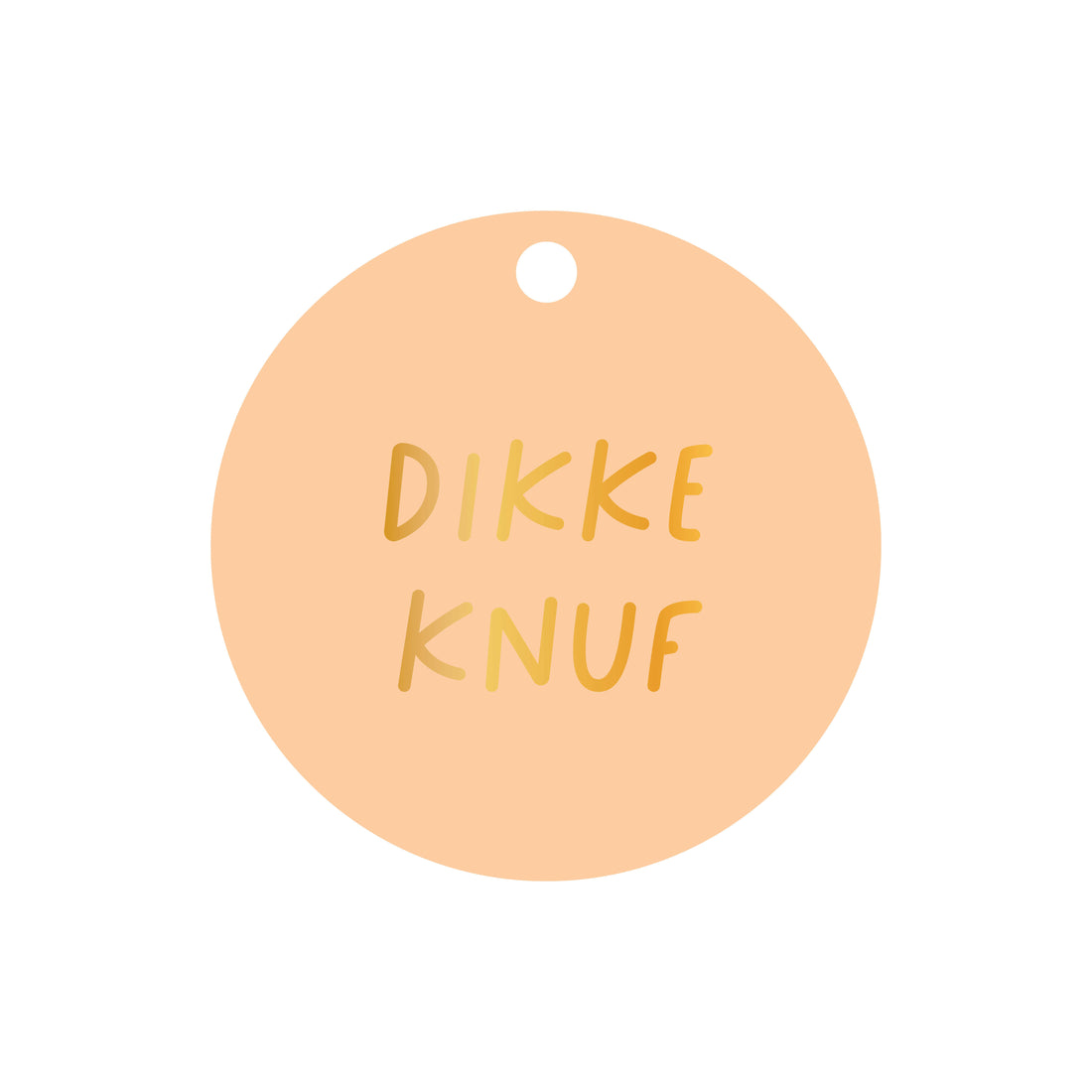 Ronde cadeaulabel in de kleur oranje met de tekst &