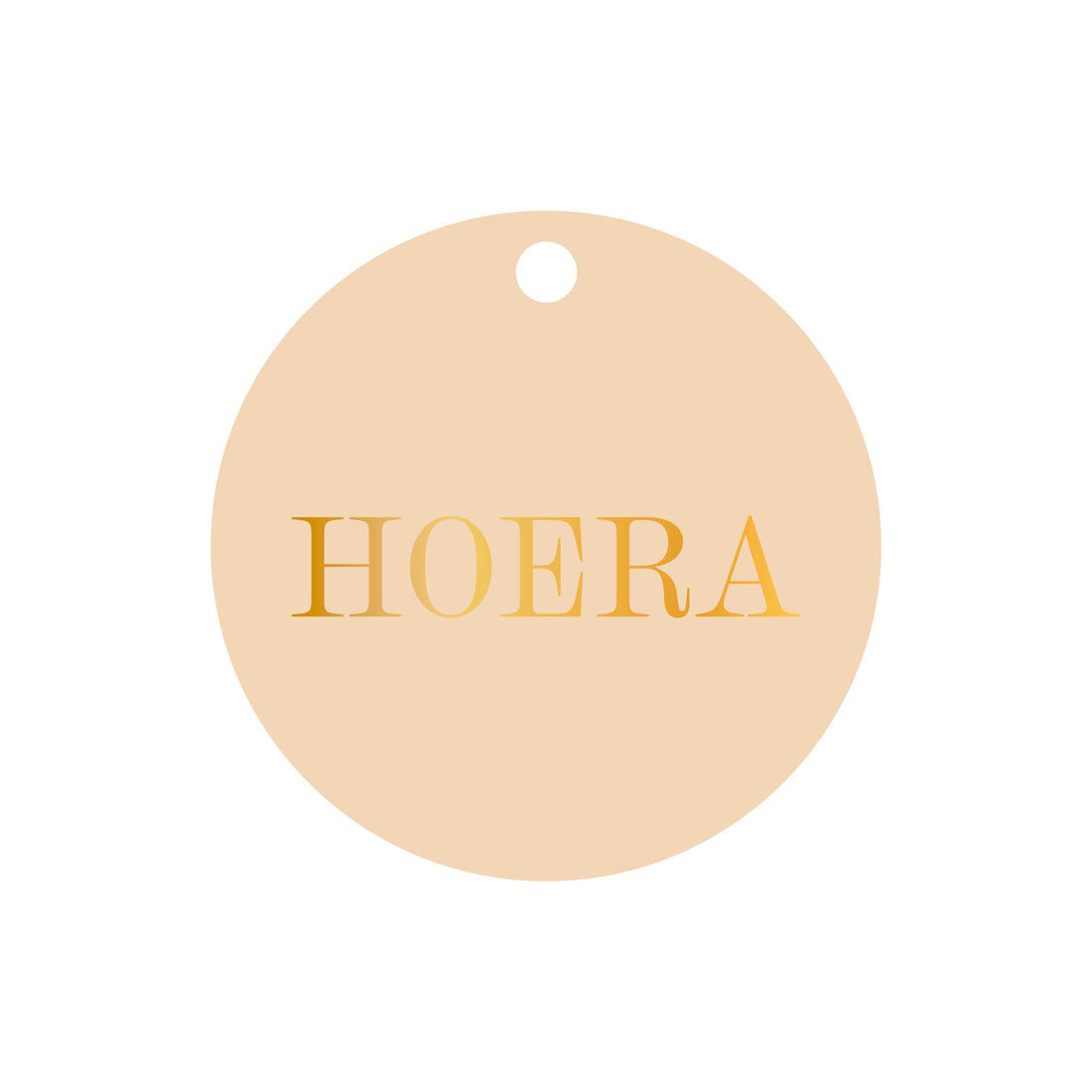Ronde cadeaulabel in de kleur beige met de tekst &