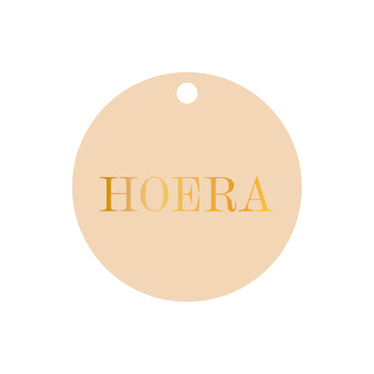 Cadeaulabel Hoera (met goudfolie)