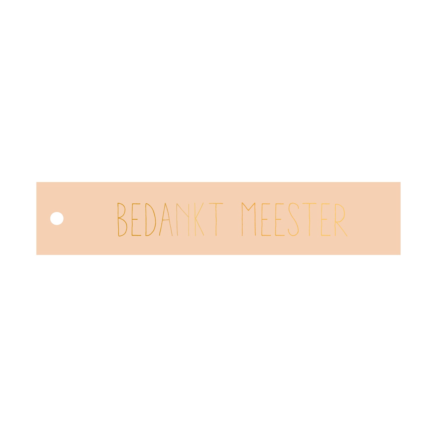 Cadeaulabel Bedankt meester - rechthoek (met goudfolie)
