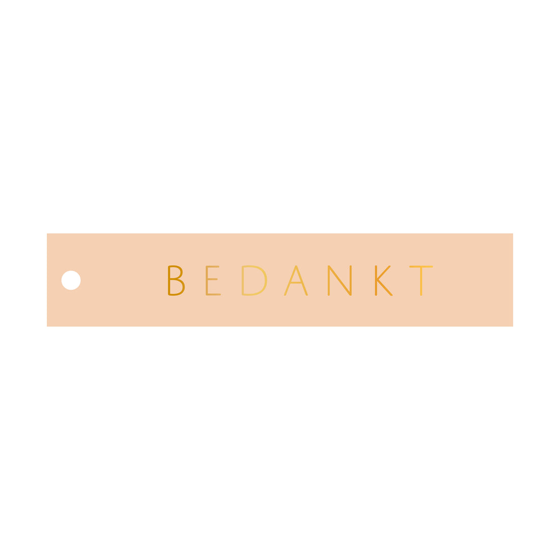 Cadeaulabel Bedankt - rechthoek (met goudfolie)