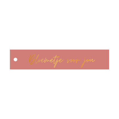 cadeaulabel bloemetje voor jou in de kleur roze