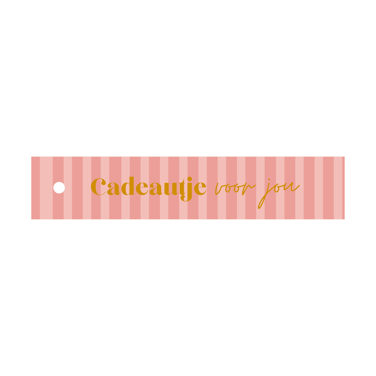 Cadeaulabel Cadeautje voor jou - streep - rechthoek (met goudfolie)