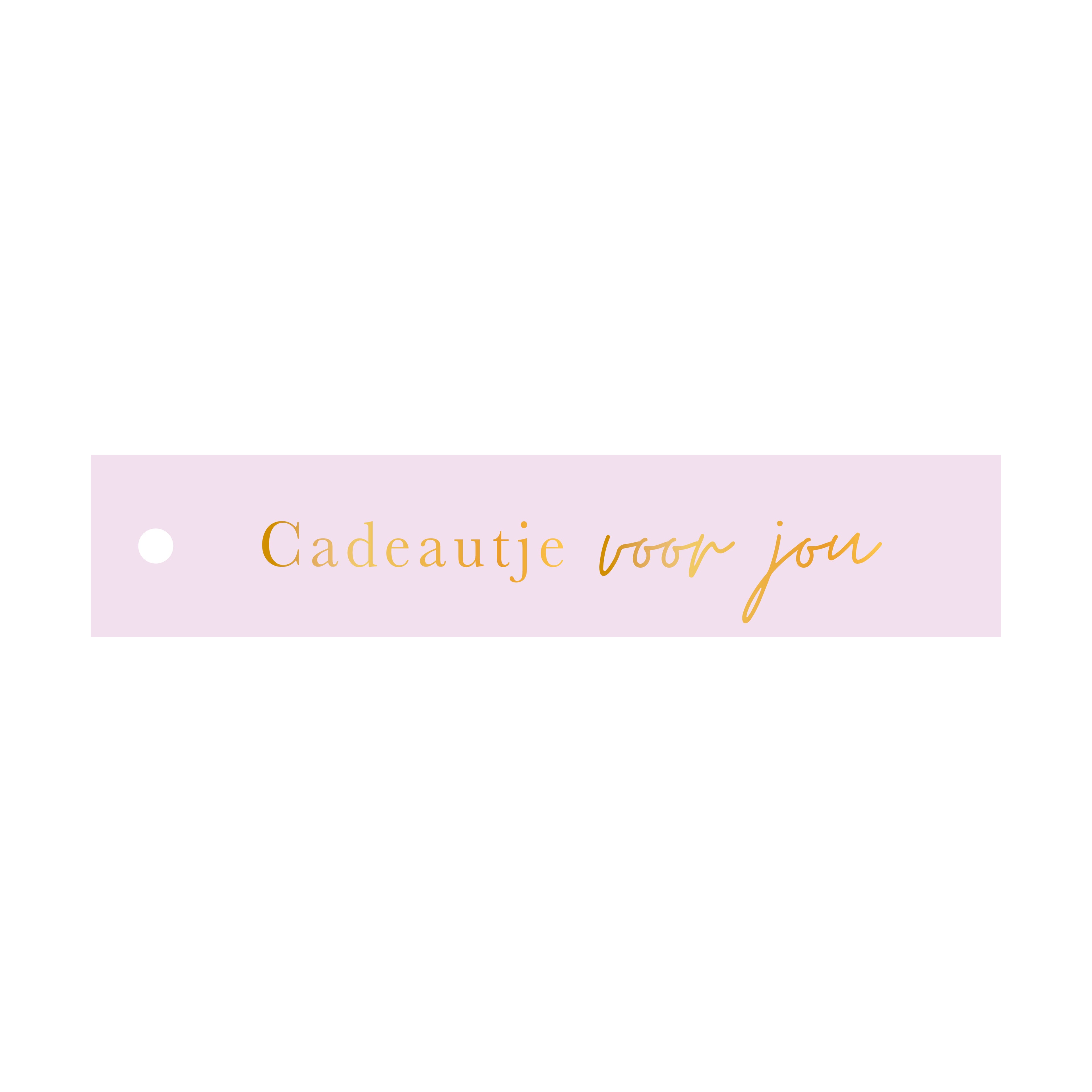 cadeaulabel cadeautje voor jou in de kleur lichtroze
