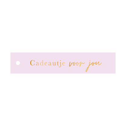 cadeaulabel cadeautje voor jou in de kleur lichtroze