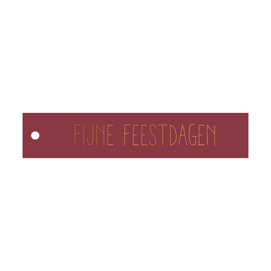 Cadeaulabel Fijne feestdagen - rechthoek (met goudfolie)