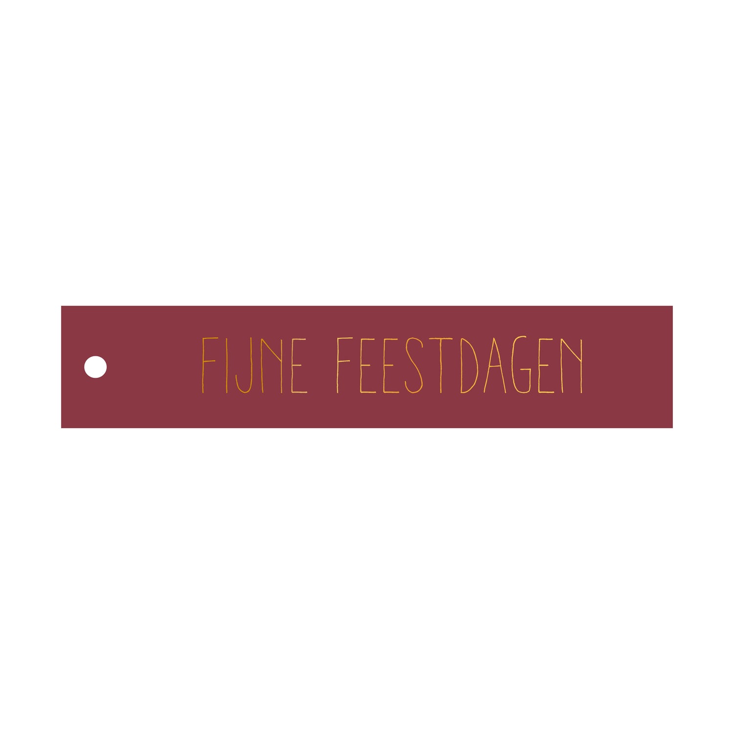Cadeaulabel Fijne feestdagen - rechthoek (met goudfolie)