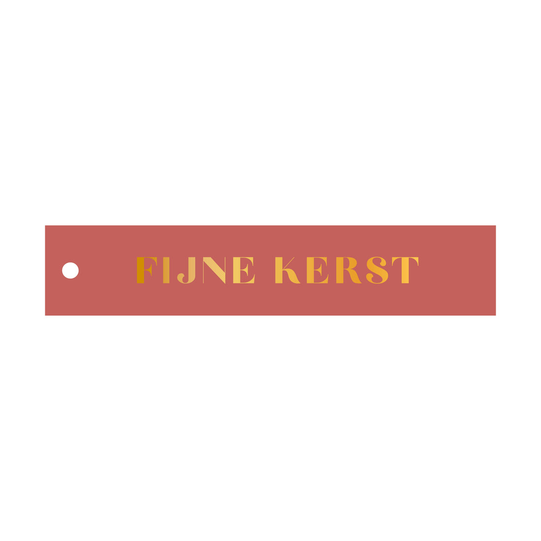 Cadeaulabel Fijne kerst - rechthoek (met goudfolie)
