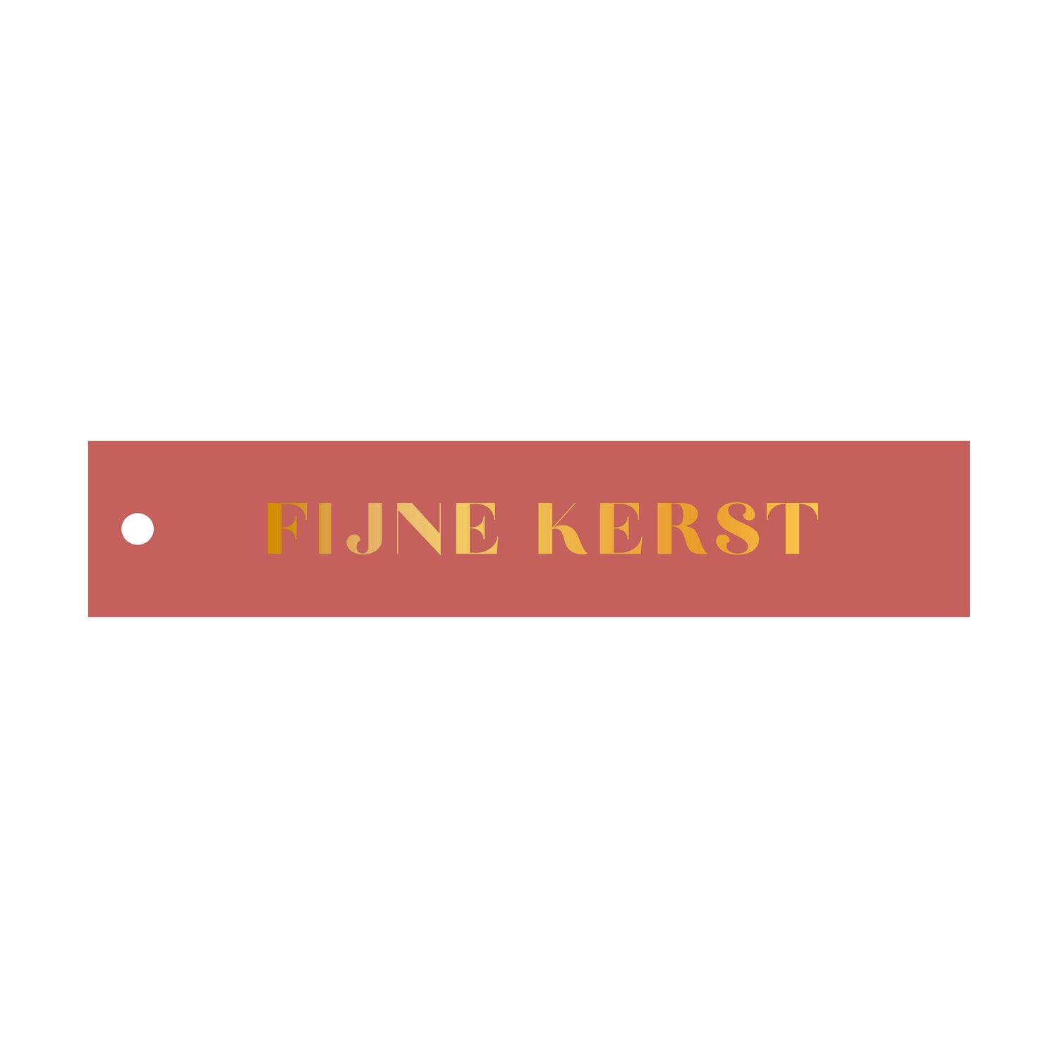 Cadeaulabel Fijne kerst - rechthoek (met goudfolie)