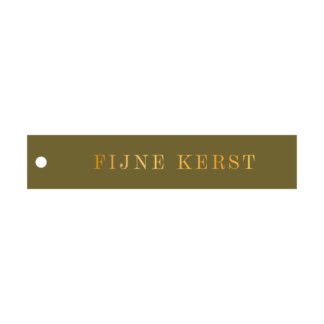 Cadeaulabel Fijne kerst - rechthoek (met goudfolie)