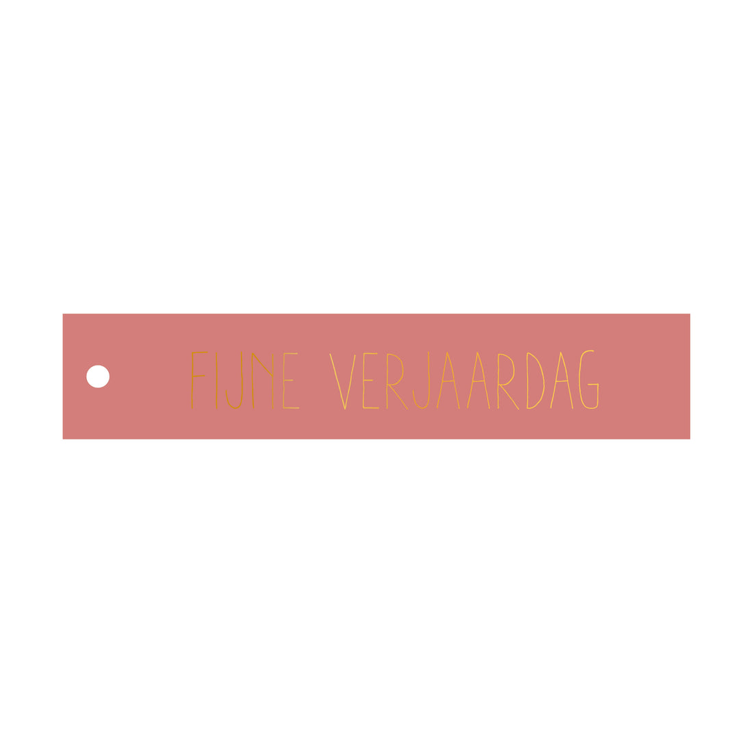 Cadeaulabel  Fijne verjaardag - rechthoek (met goudfolie)