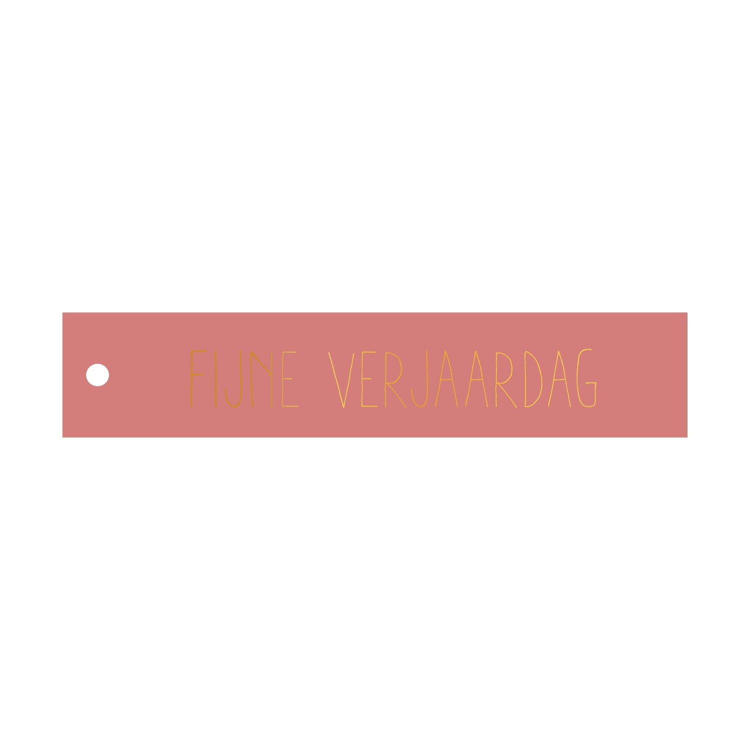 Cadeaulabel  Fijne verjaardag - rechthoek (met goudfolie)