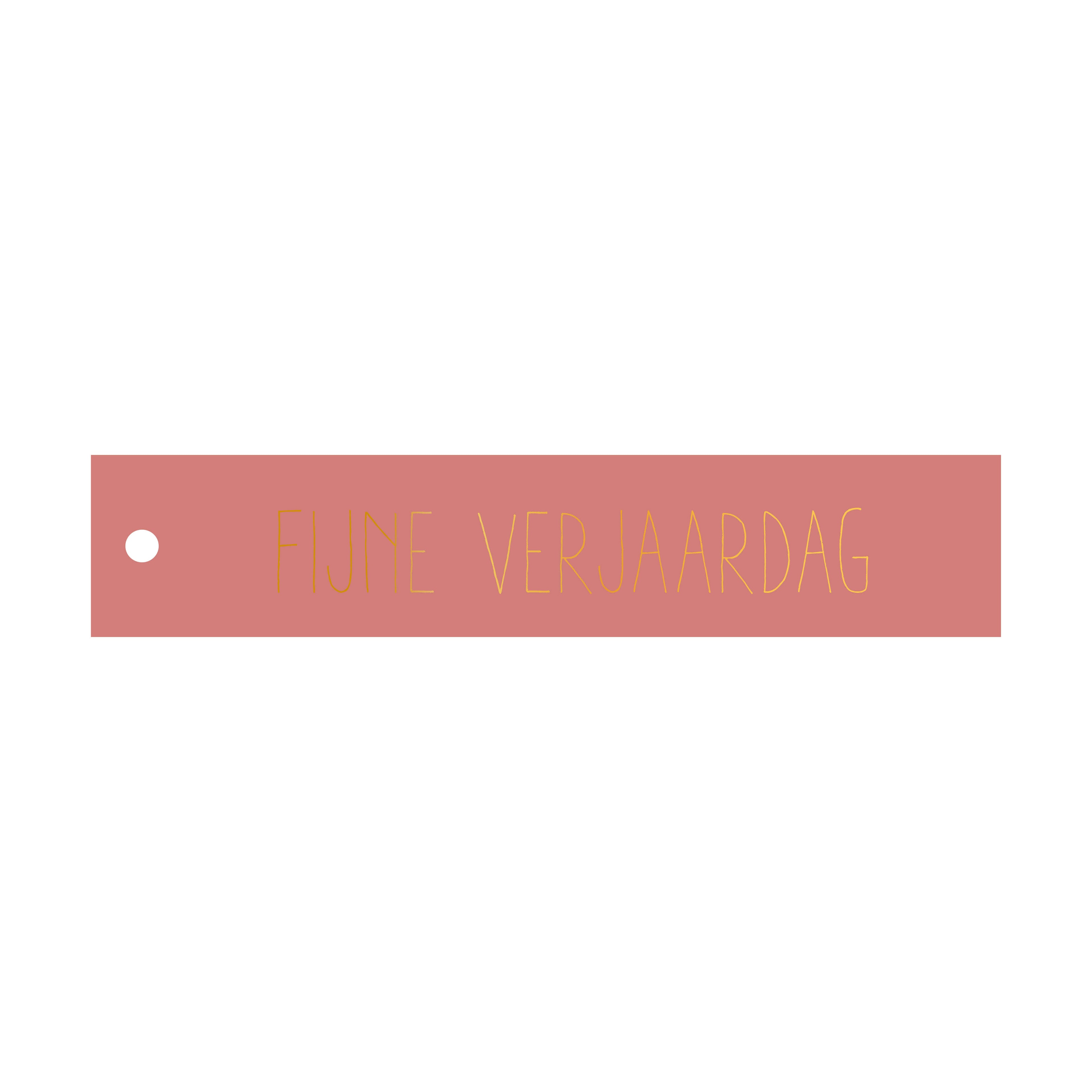 Cadeaulabel  Fijne verjaardag - rechthoek (met goudfolie)