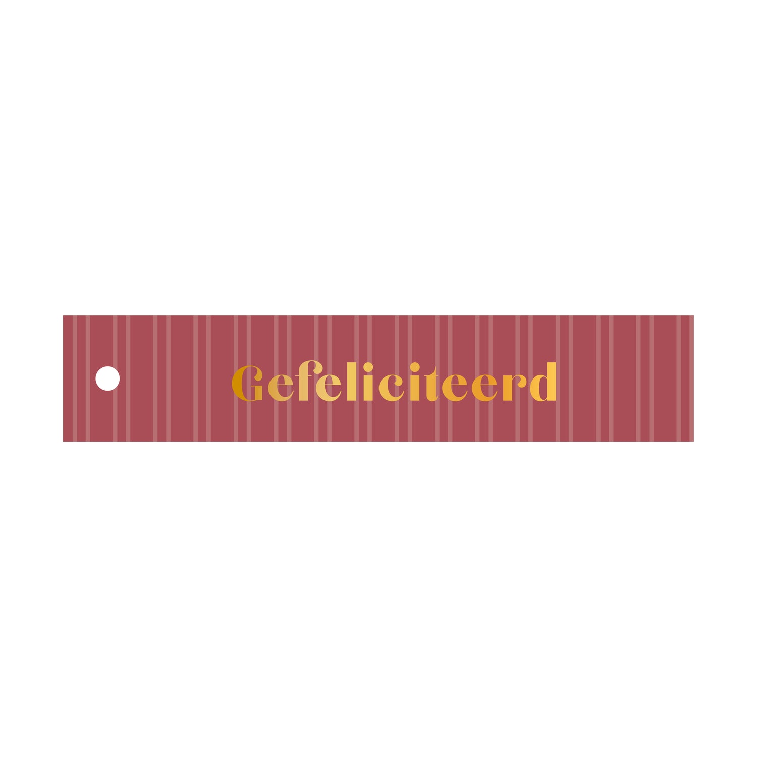 cadeaulabel gefeliciteerd in de kleur roze streepjes