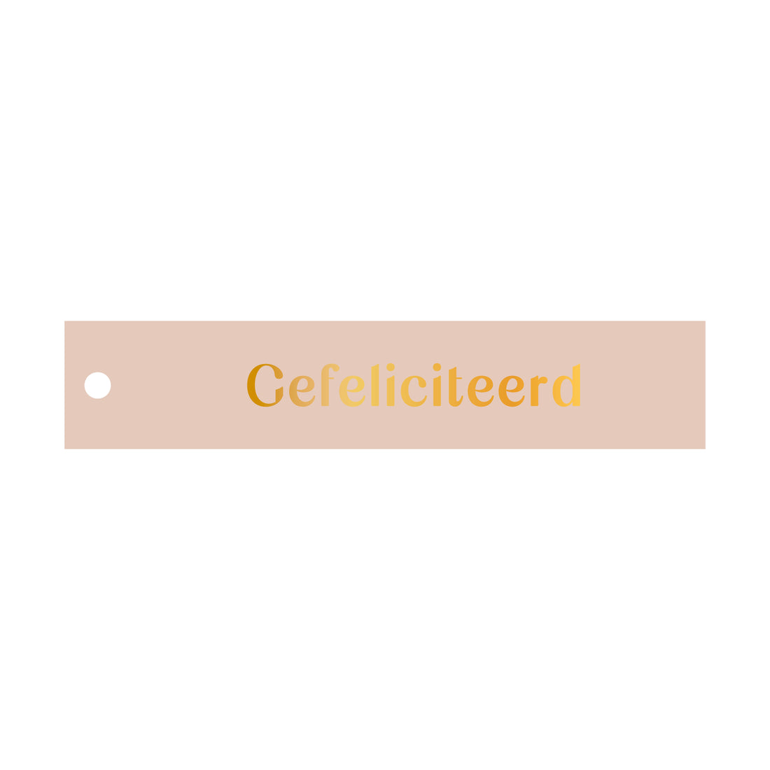 Cadeaulabel Gefeliciteerd - rechthoek (met goudfolie)