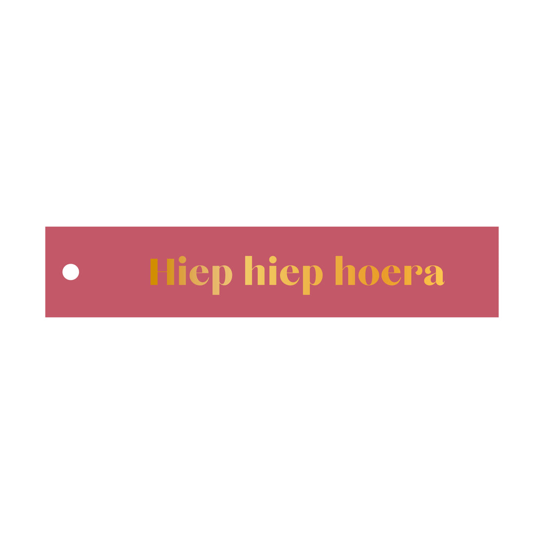 Cadeaulabel Hiep hiep hoera - rechthoek (met goudfolie)