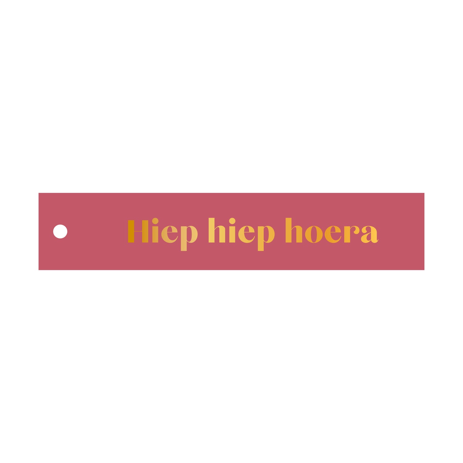 Cadeaulabel  Hiep hiep hoera - rechthoek (met goudfolie)