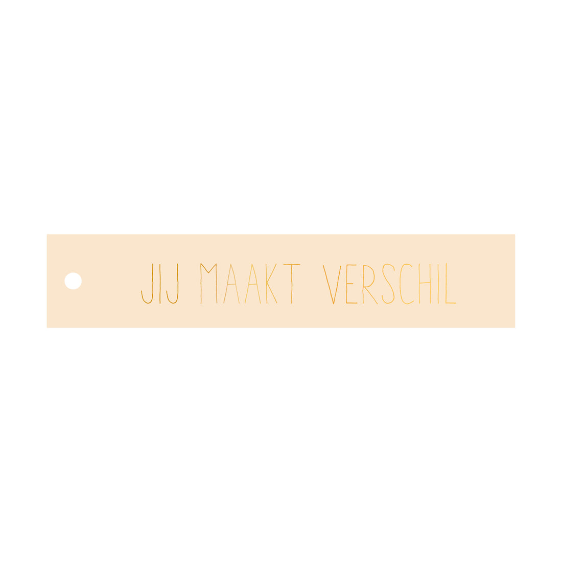Cadeaulabel in de kleur beige met de tekst &