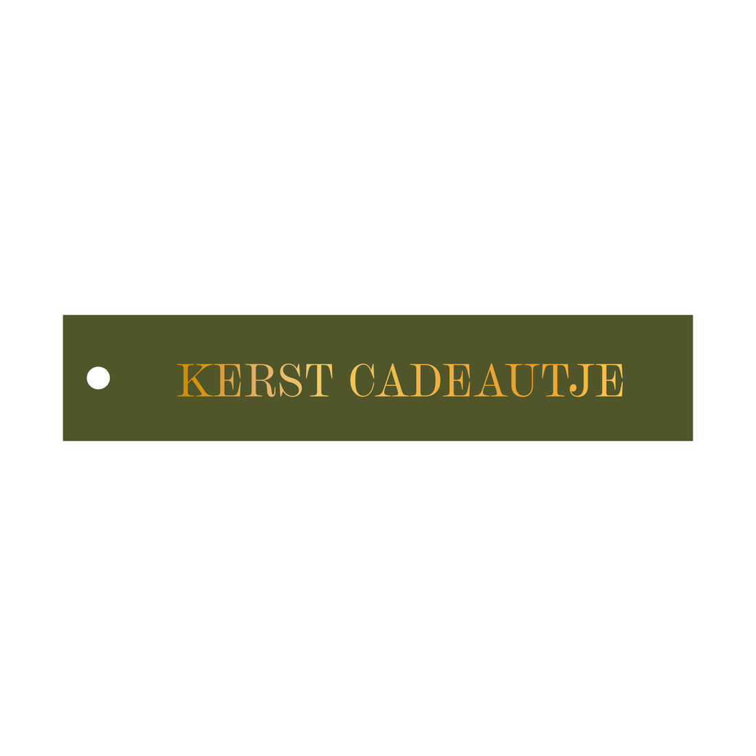 Cadeaulabel Kerst cadeautje - rechthoek (met goudfolie)