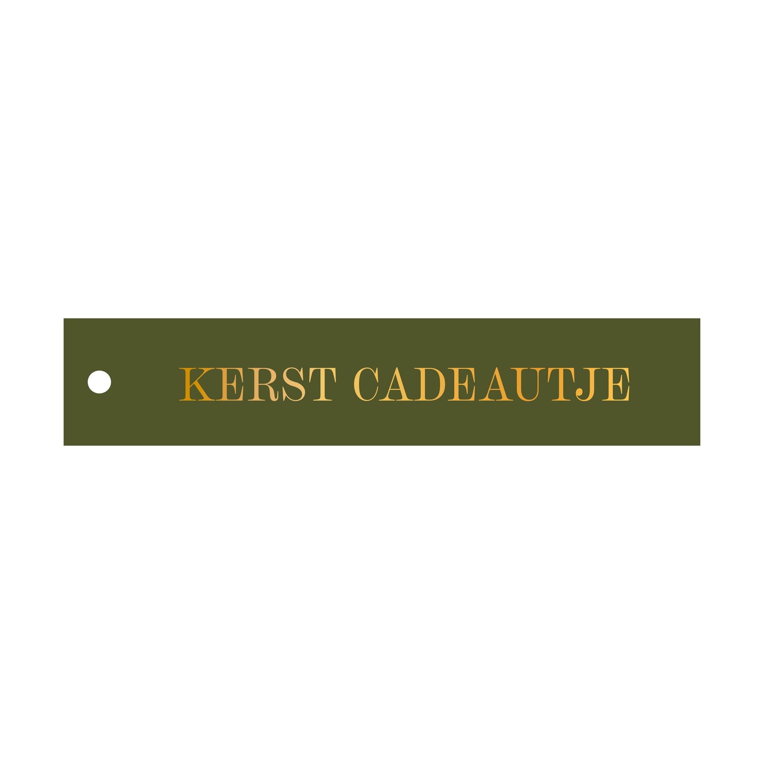 Cadeaulabel Kerst cadeautje - rechthoek (met goudfolie)