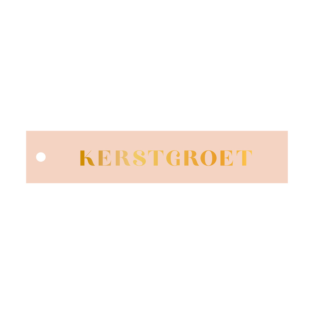 Cadeaulabel Kerstgroet - rechthoek (met goudfolie)