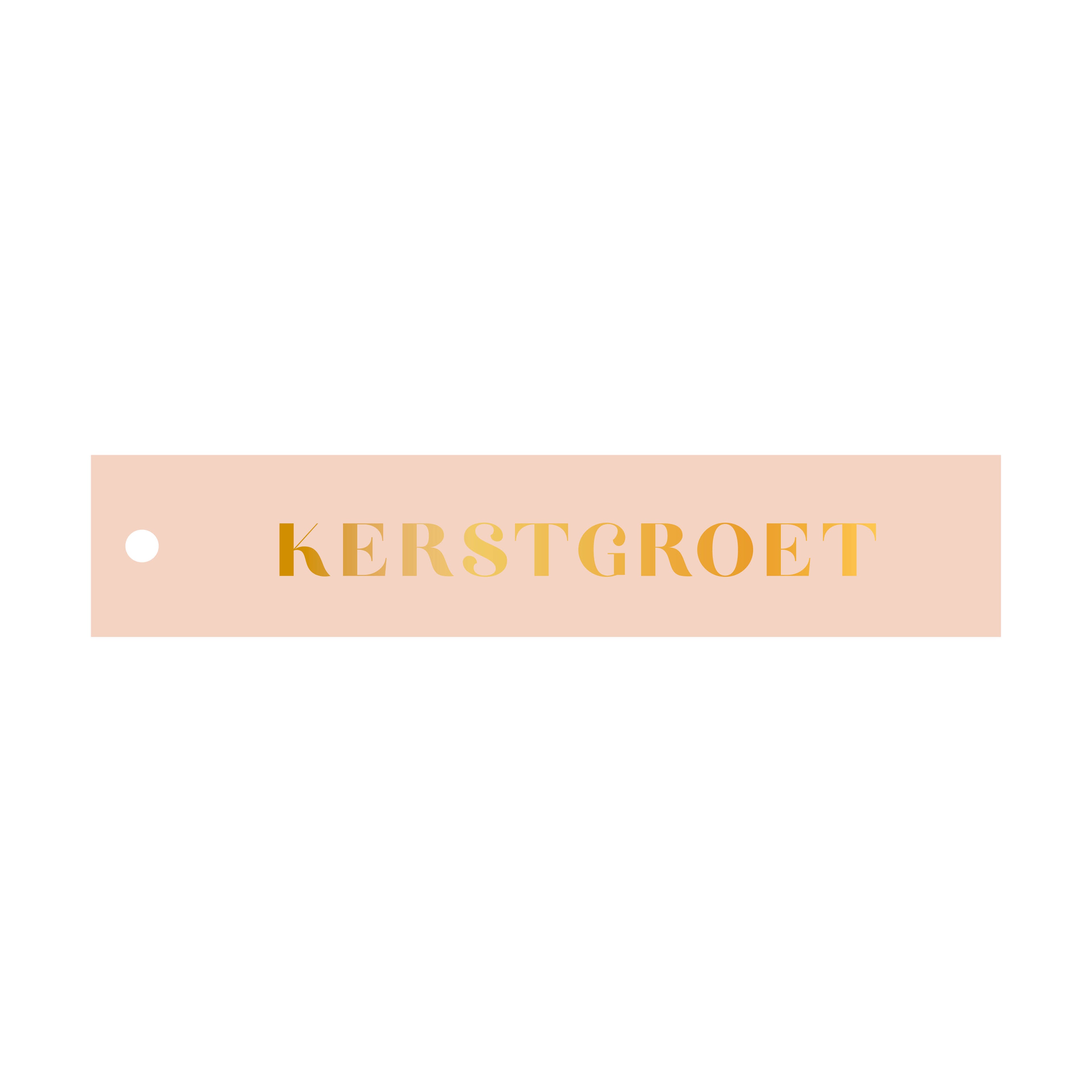 Cadeaulabel Kerstgroet - rechthoek (met goudfolie)