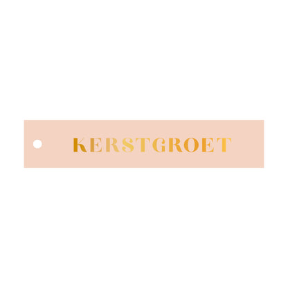 Cadeaulabel Kerstgroet - rechthoek (met goudfolie)