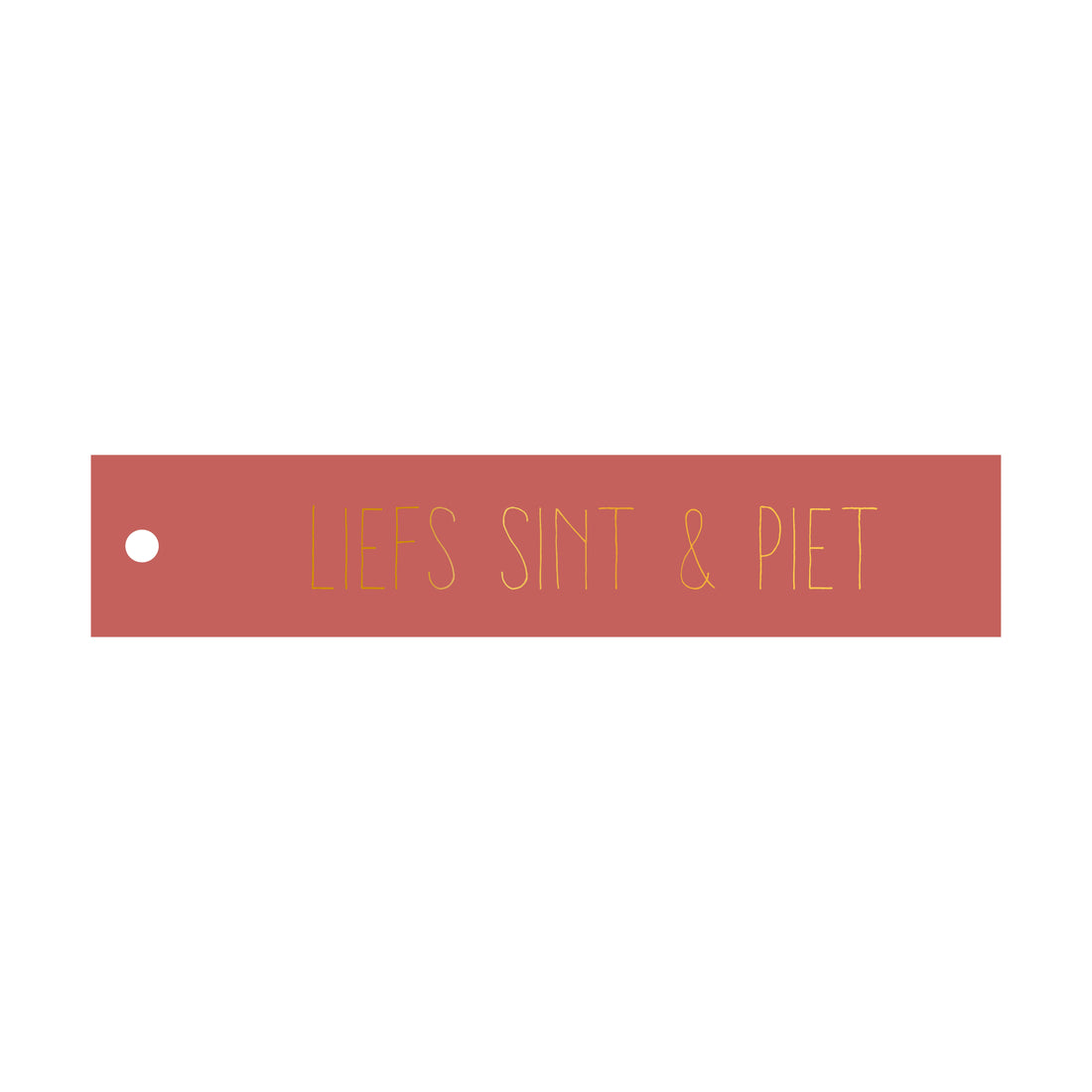 Cadeaulabel Liefs Sint &amp; Piet - rechthoek (met goudfolie)