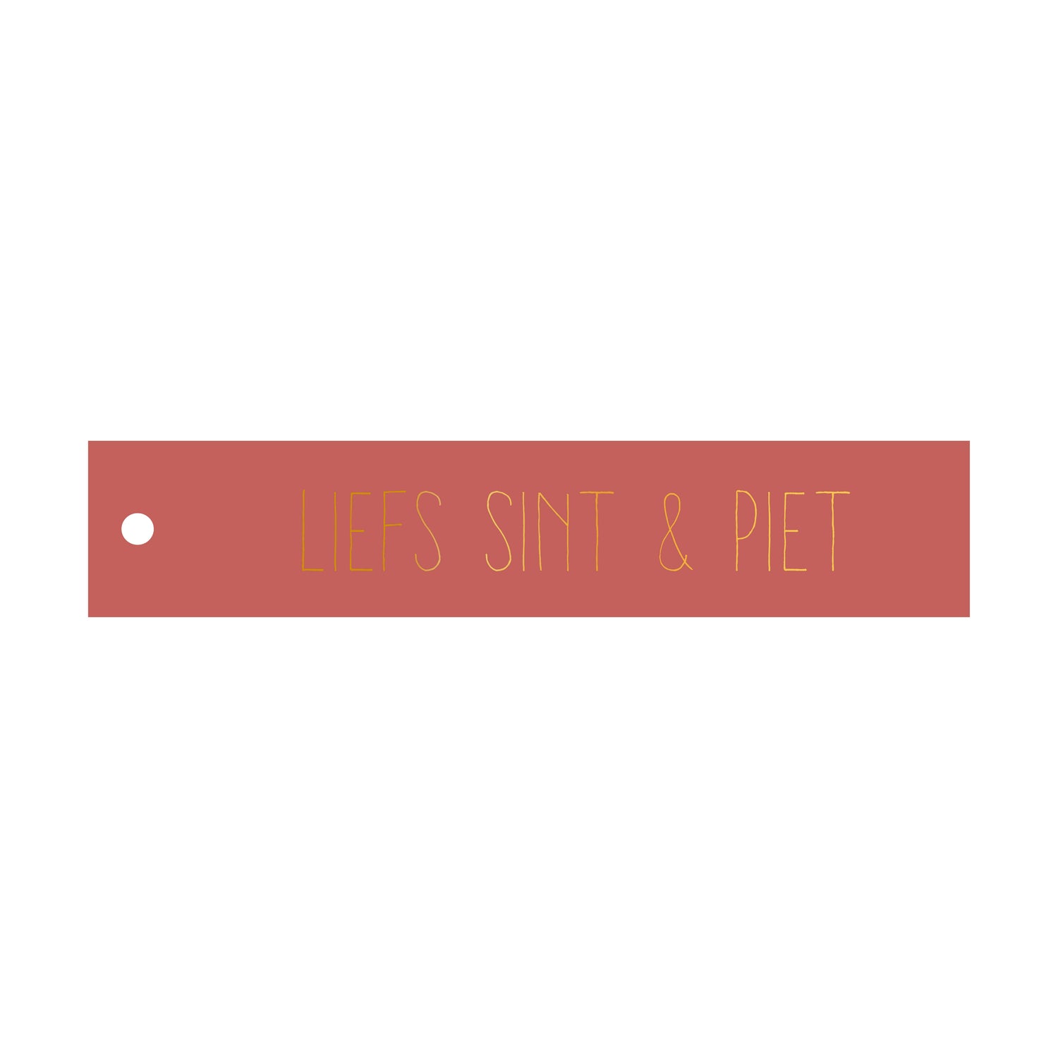 Cadeaulabel Liefs Sint &amp; Piet - rechthoek (met goudfolie)