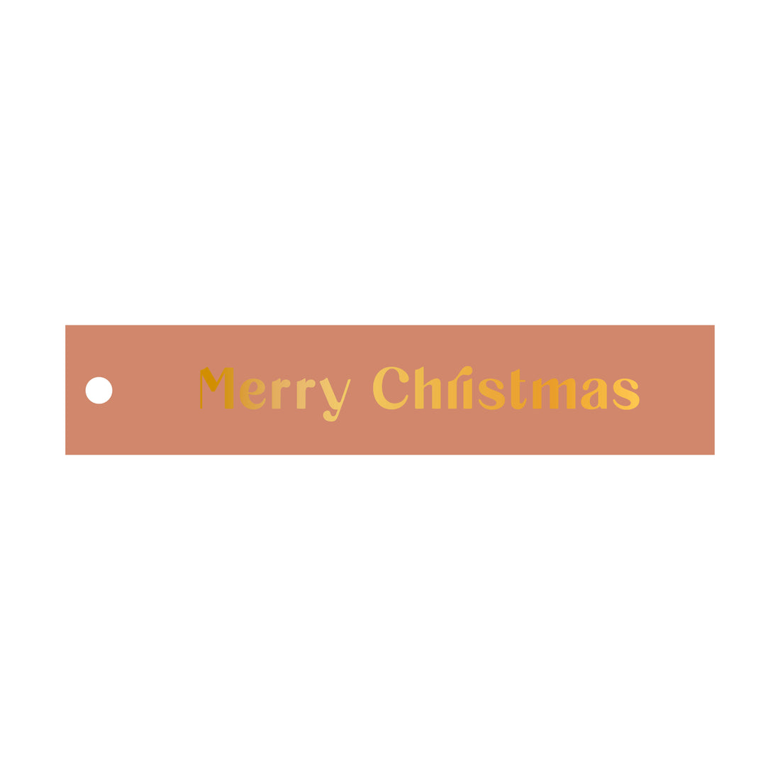 Cadeaulabel Merry Christmas - rechthoek (met goudfolie)