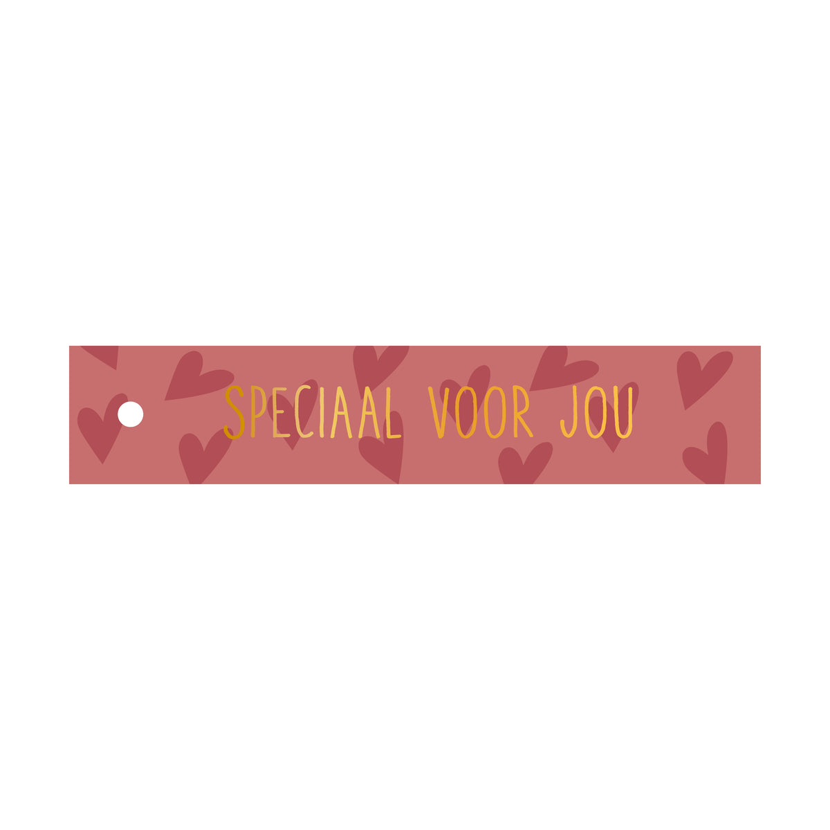 Cadeaulabel Speciaal voor jou - hart - rechthoek (met goudfolie)