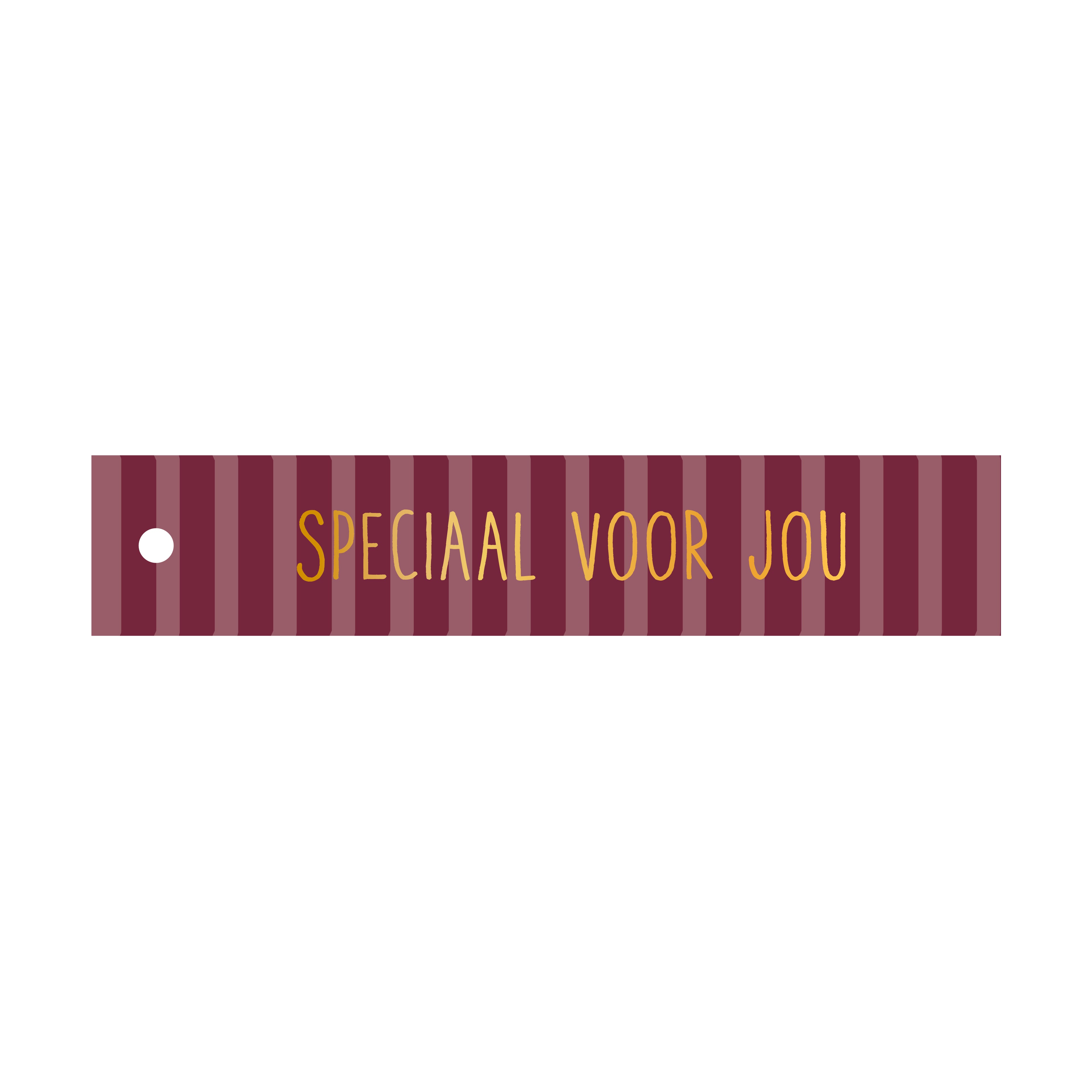 cadeaulabel speciaal voor jou in de kleur paars met streepjes
