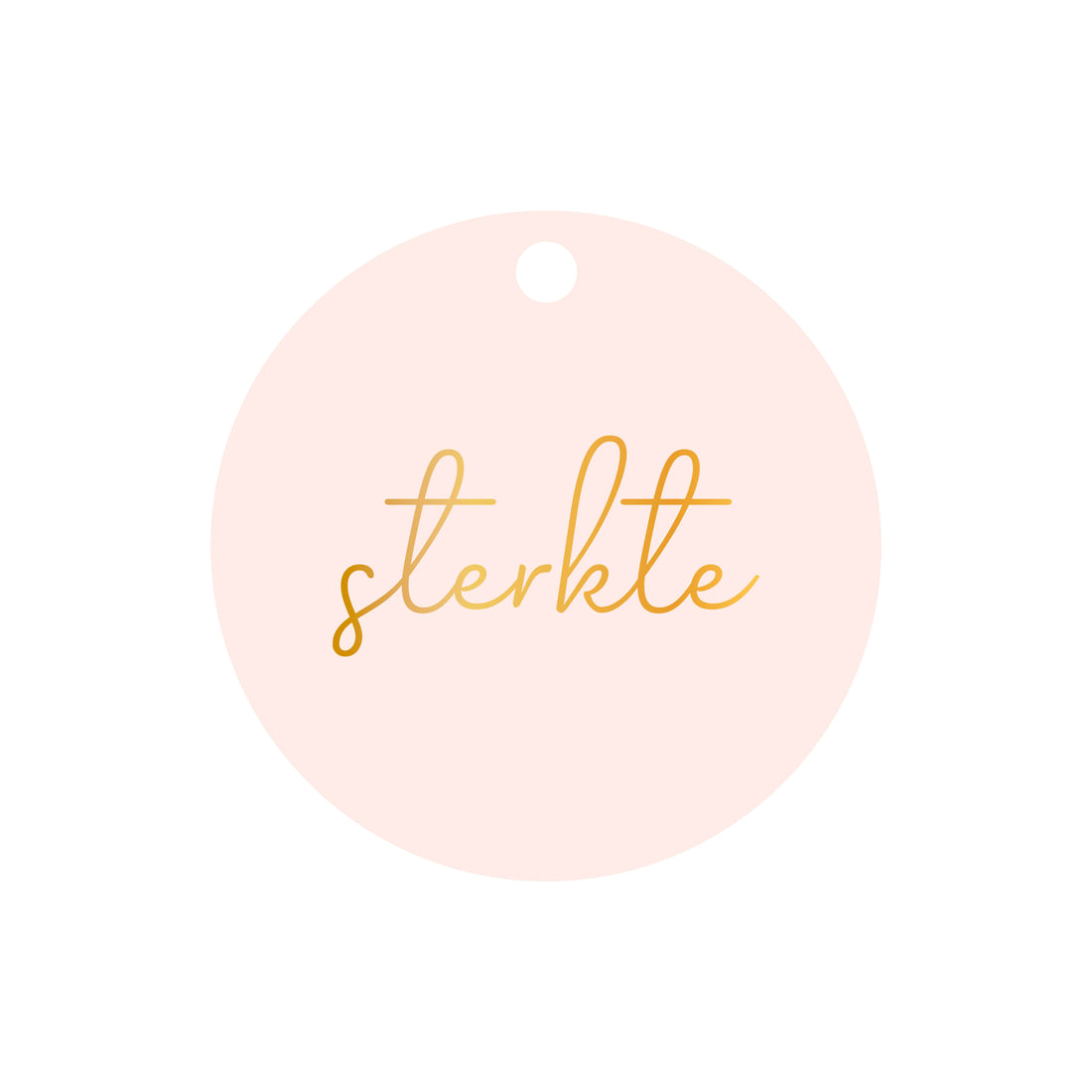 Ronde cadeaulabel in de kleur licht roze met de tekst &