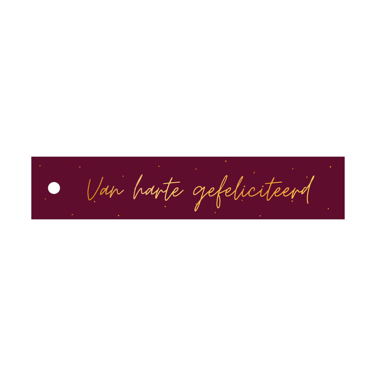 cadeaulabel van harte gefeliciteerd in de kleur paars