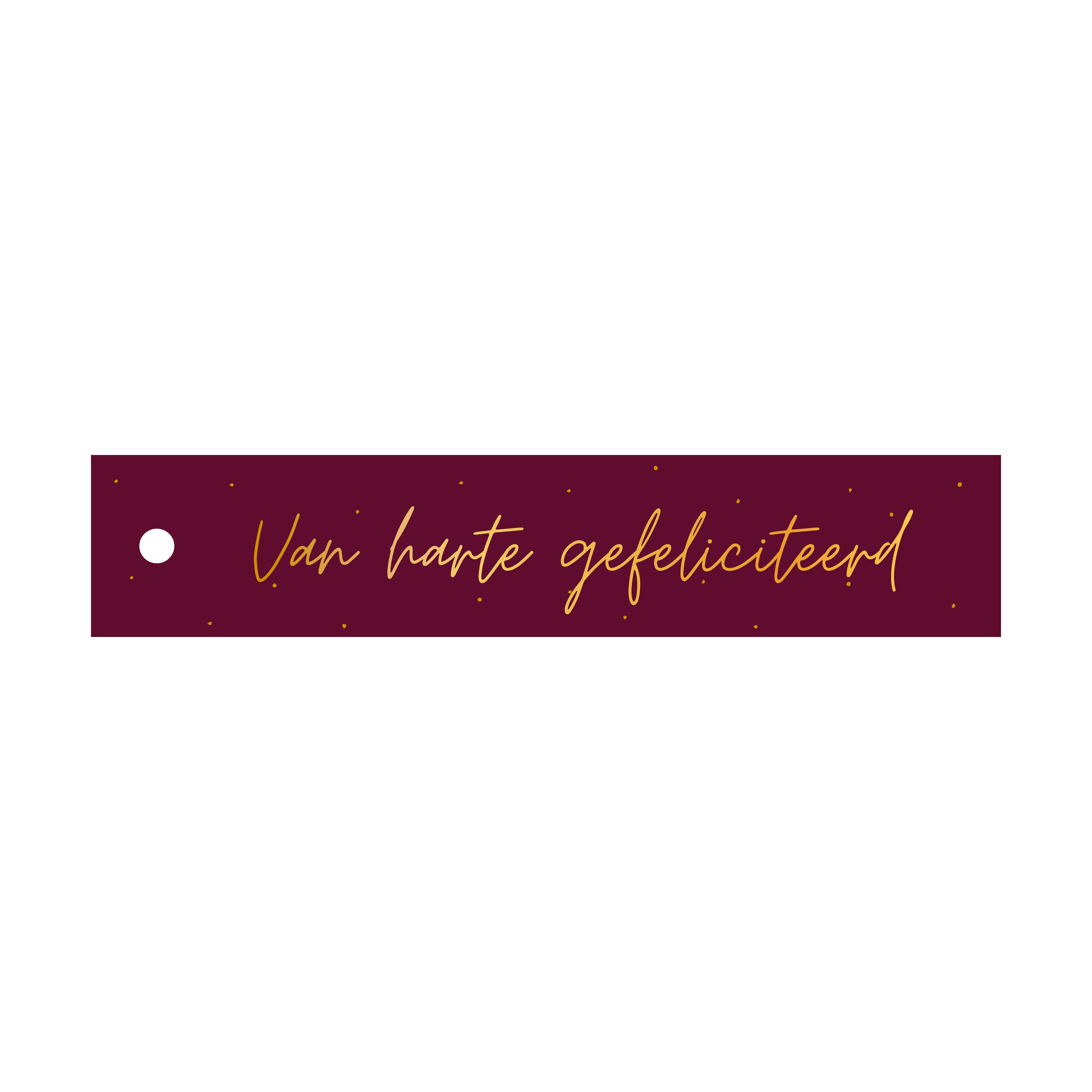 cadeaulabel van harte gefeliciteerd in de kleur paars