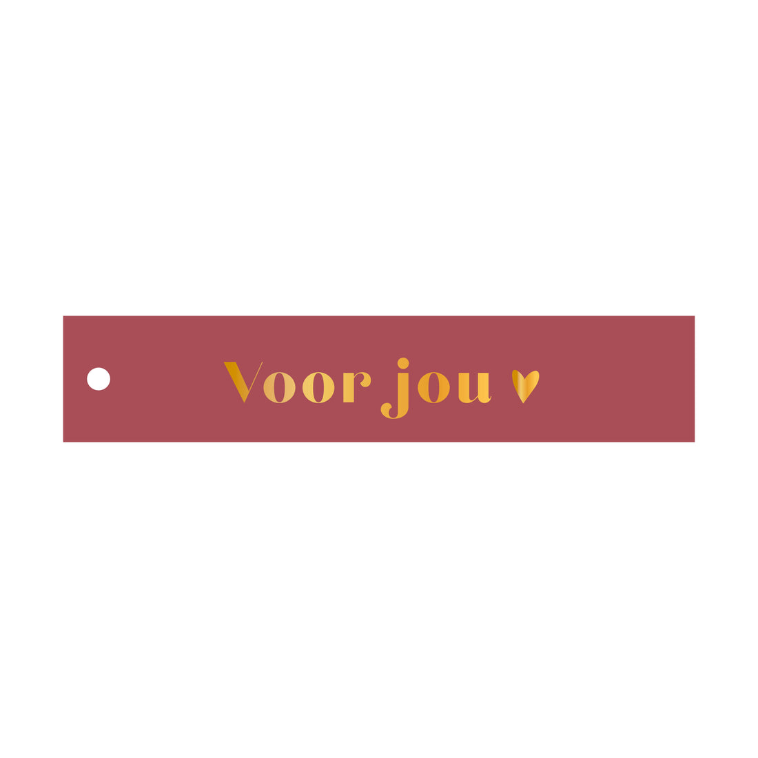 Cadeaulabel  Voor jou hart - rechthoek (met goudfolie)