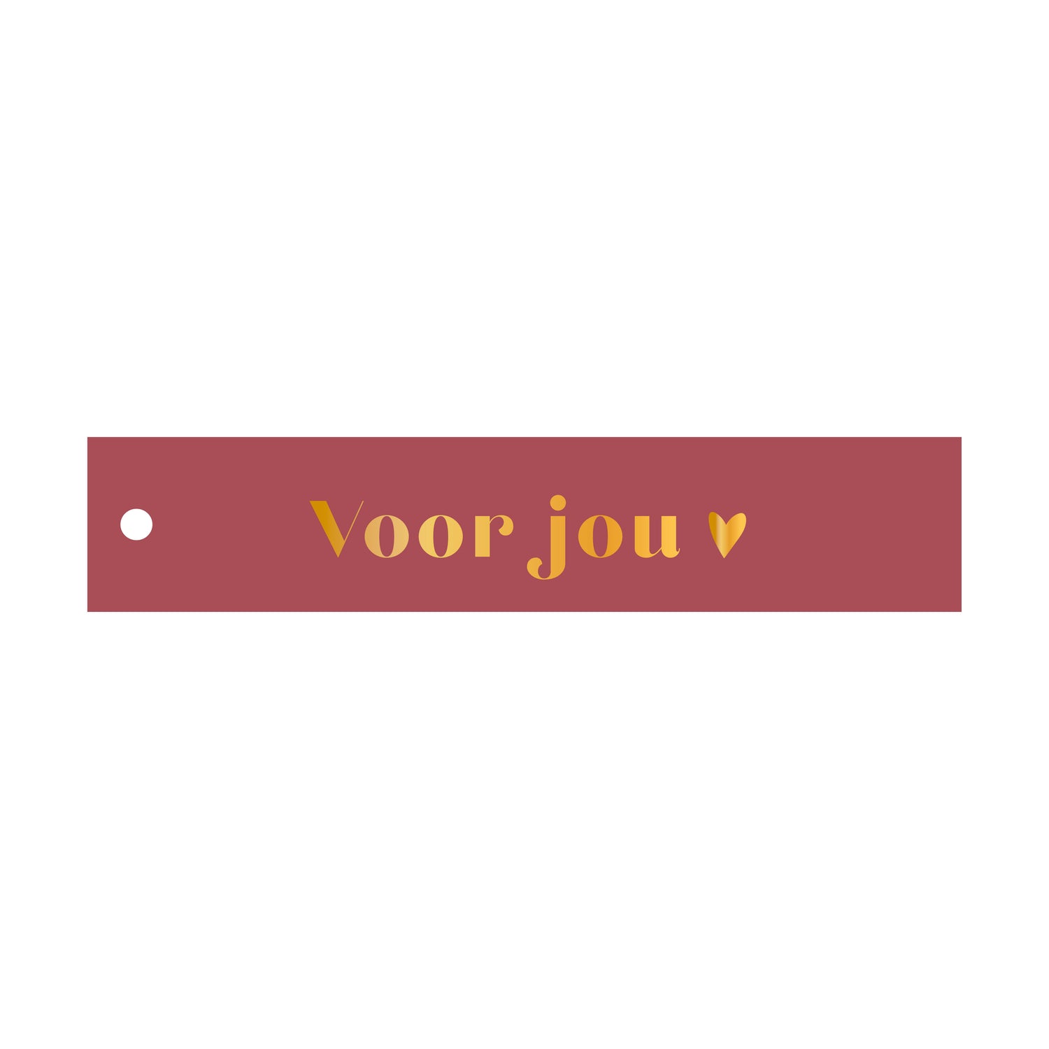 Cadeaulabel  Voor jou hart - rechthoek (met goudfolie)