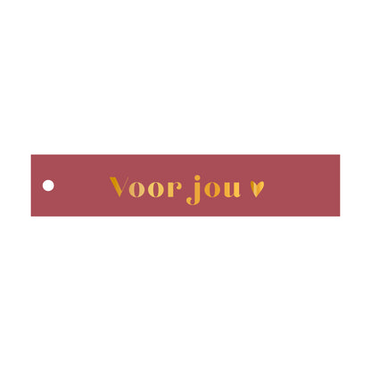 Cadeaulabel  Voor jou hart - rechthoek (met goudfolie)