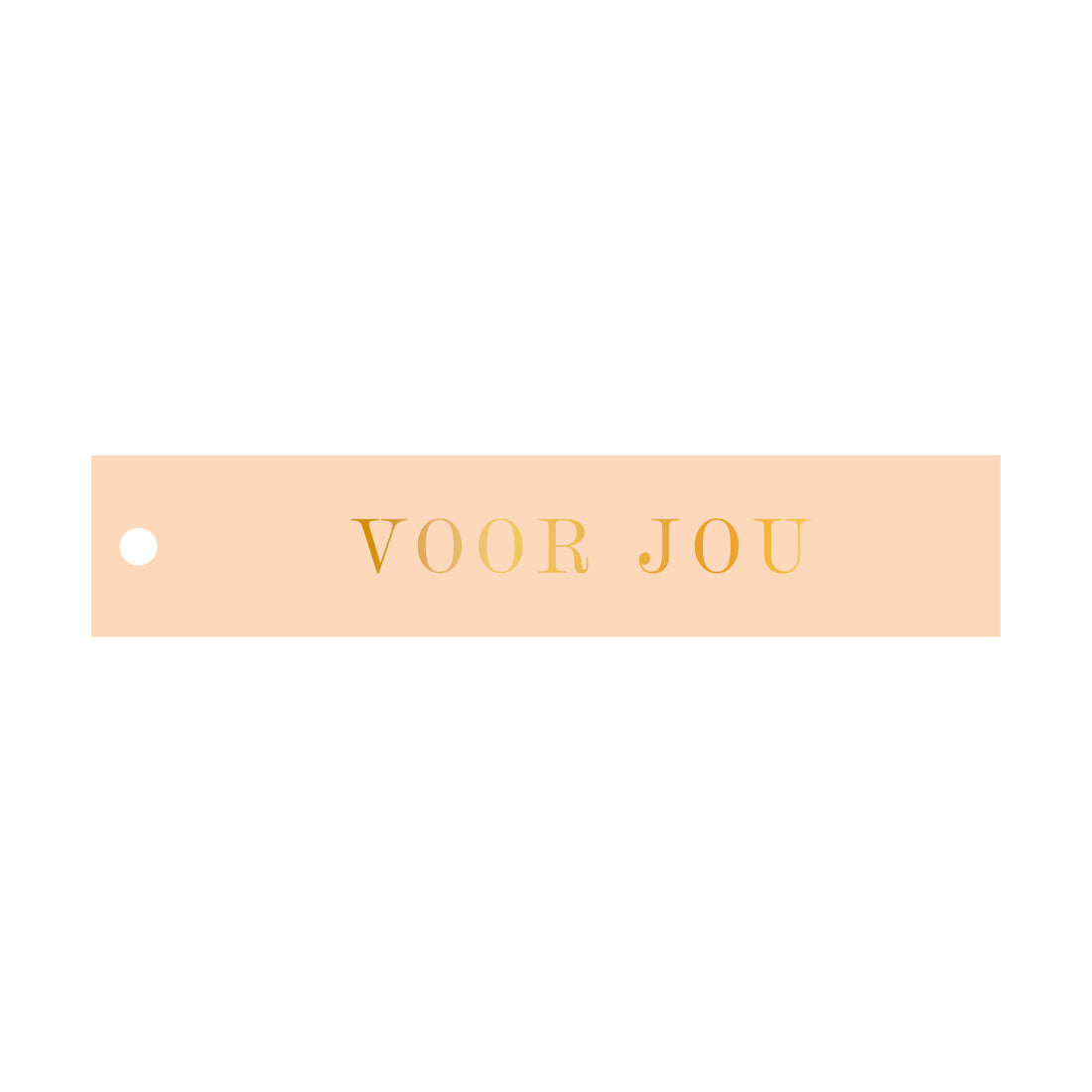 Rechthoekige cadeaulabel in de kleur oranje met de tekst &
