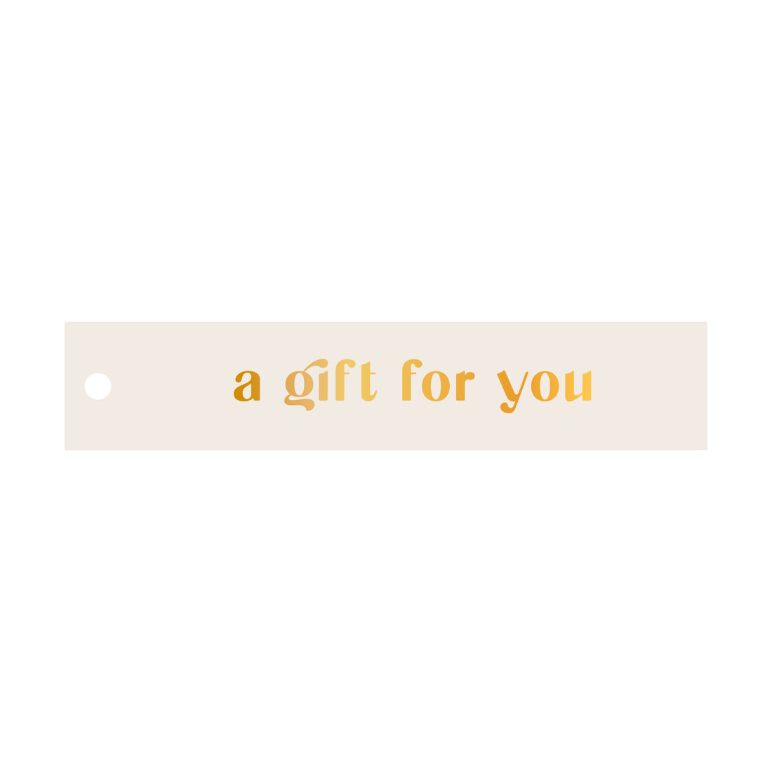 Cadeaulabel A gift for you - rechthoek (met goudfolie)