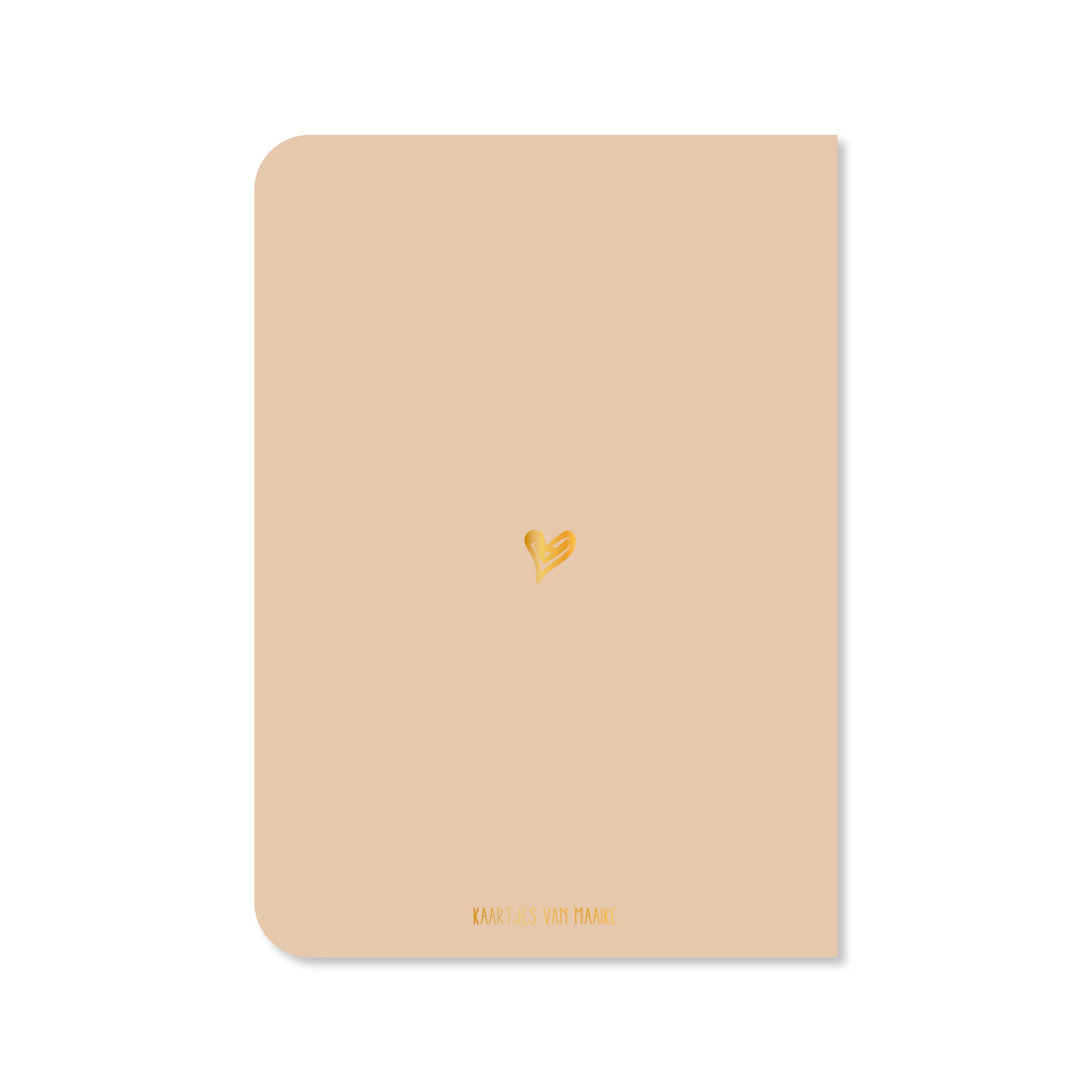 Dubbele kaart met envelop | Happy birthday - met goudfolie