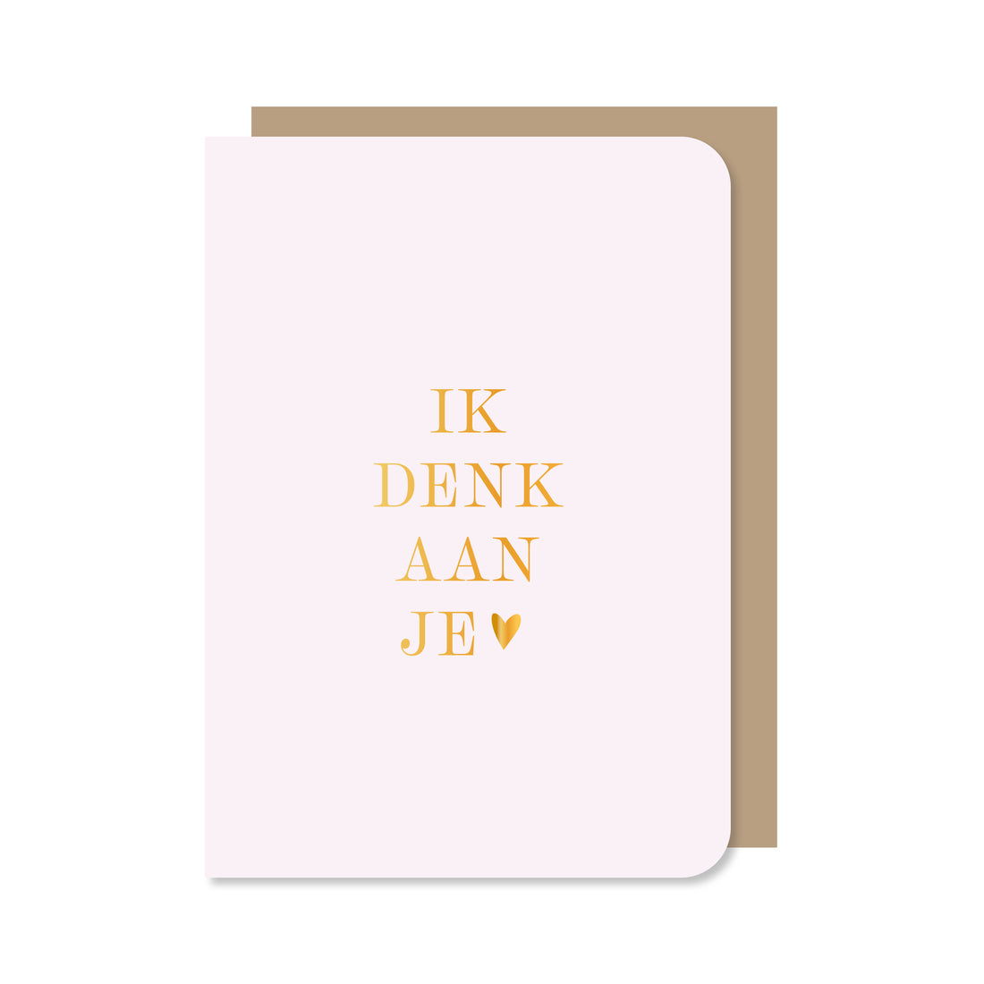 Kaart Ik denk aan je in de kleur lila