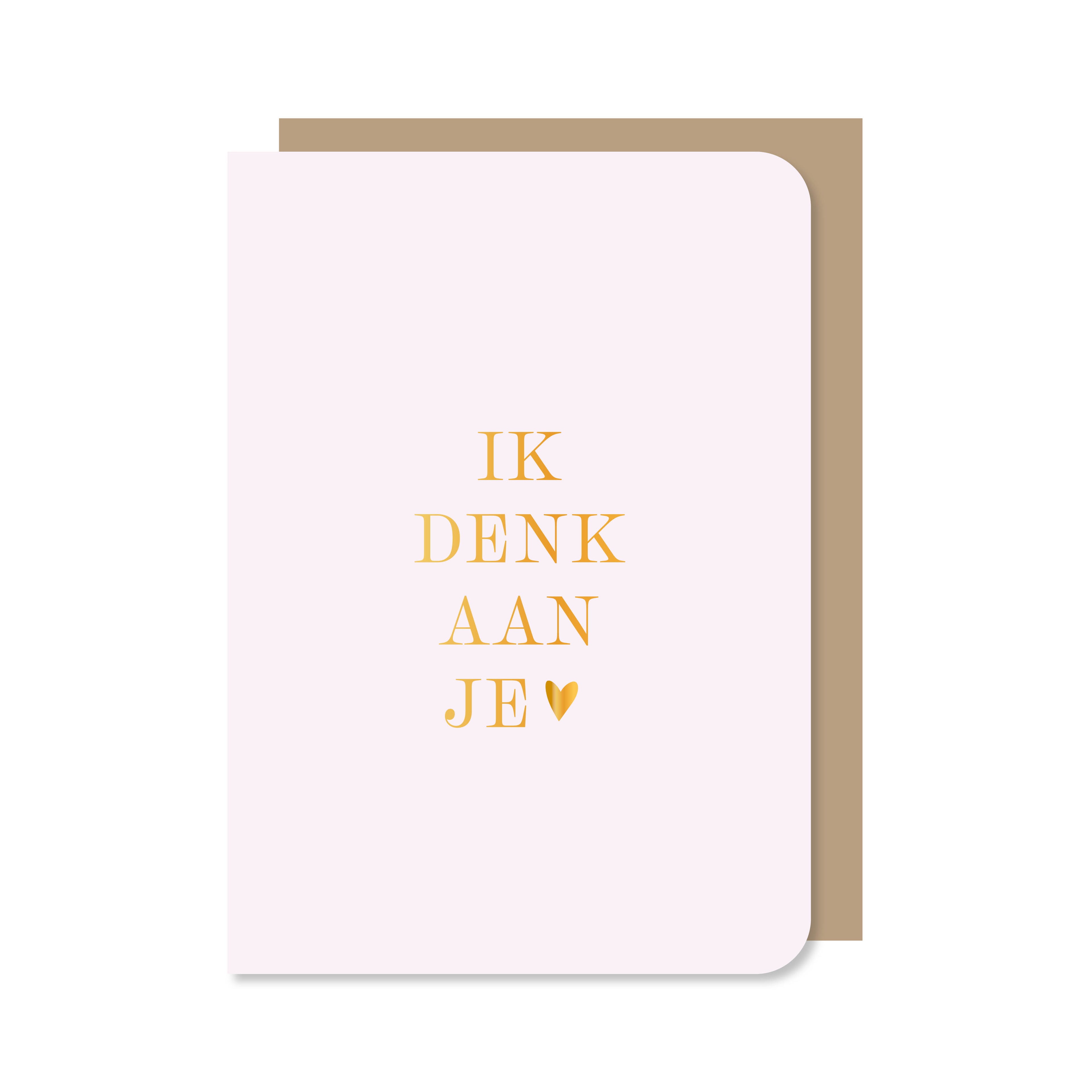 Kaart Ik denk aan je in de kleur lila